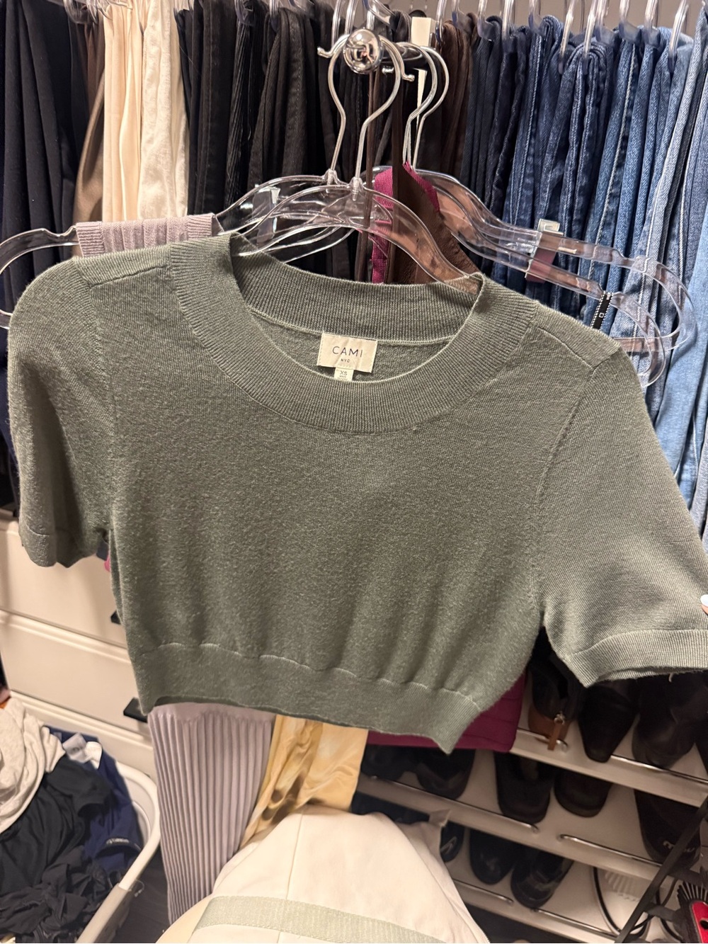Cami NYC Knit Crewneck Top in Olive